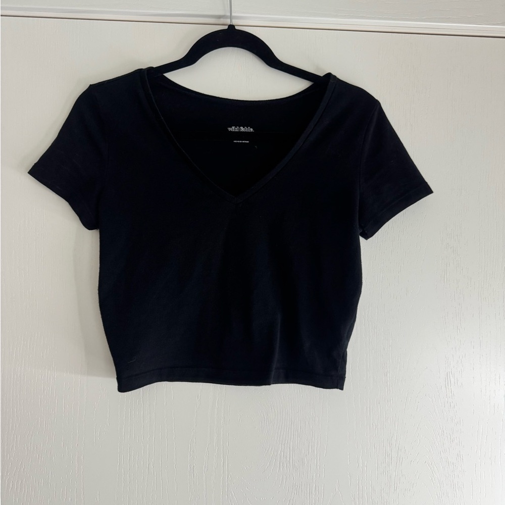 Wild Fable Classic Black Crop Top